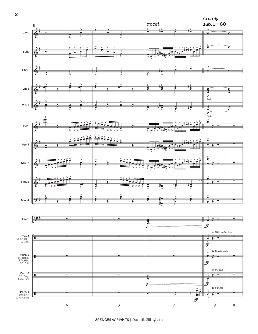Spencer Variants (score only) Percussion Ensemble scores gallery preview page 3
