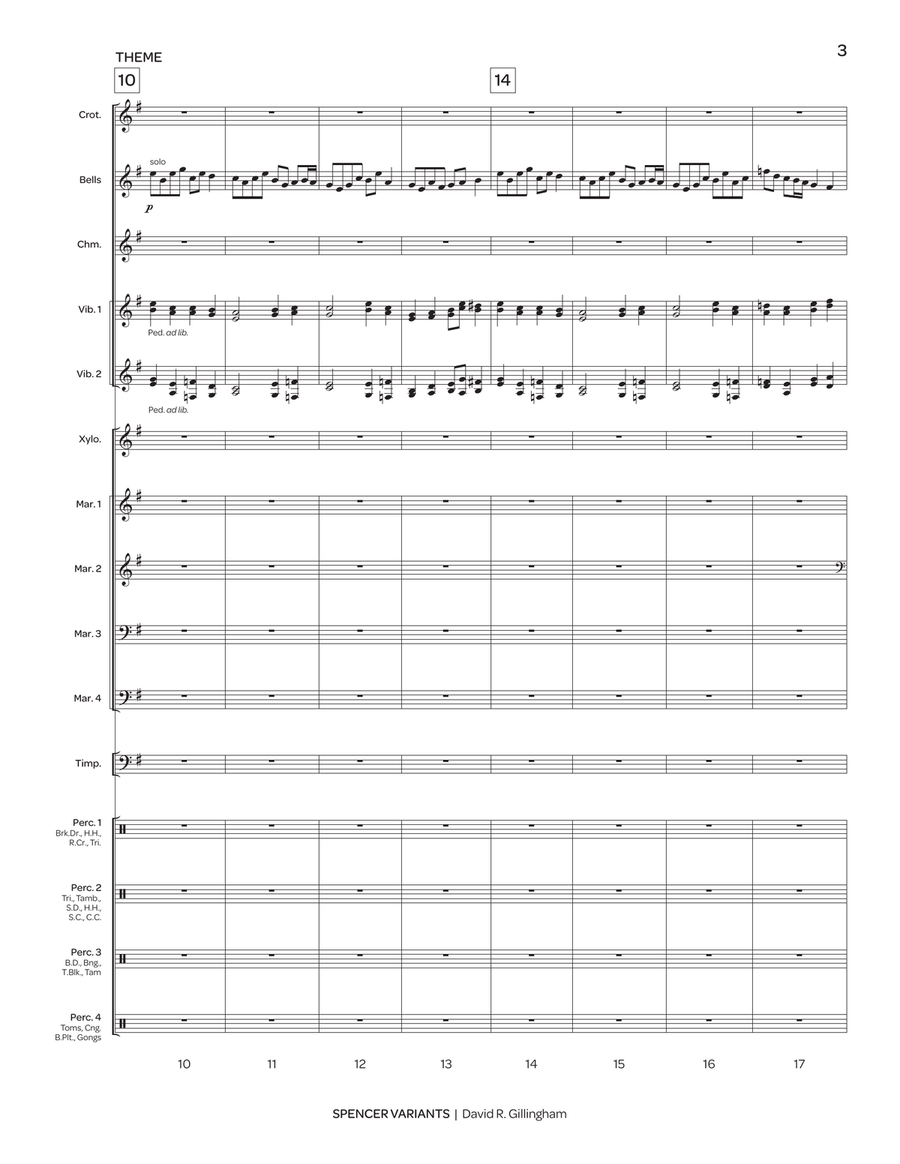 Spencer Variants (score only) Percussion Ensemble scores gallery preview page 4