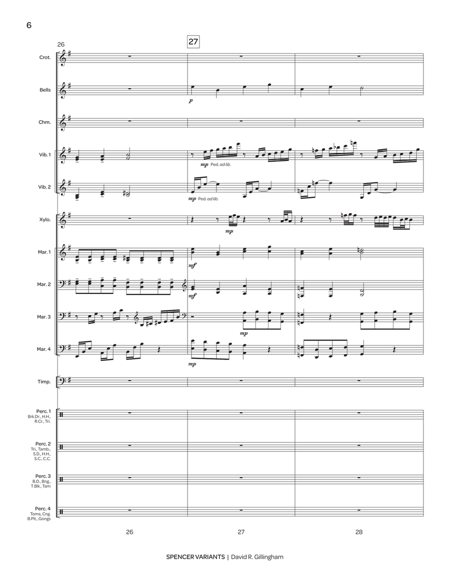 Spencer Variants (score only) Percussion Ensemble scores gallery preview page 7