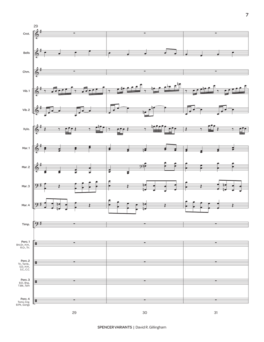 Spencer Variants (score only) Percussion Ensemble scores gallery preview page 8