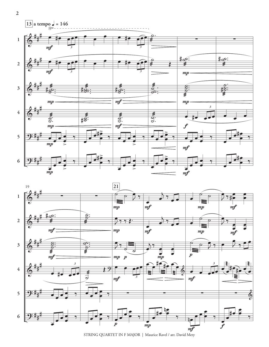 String Quartet in F Major, Mvt. II (Ravel) Percussion Ensemble scores gallery preview page 3