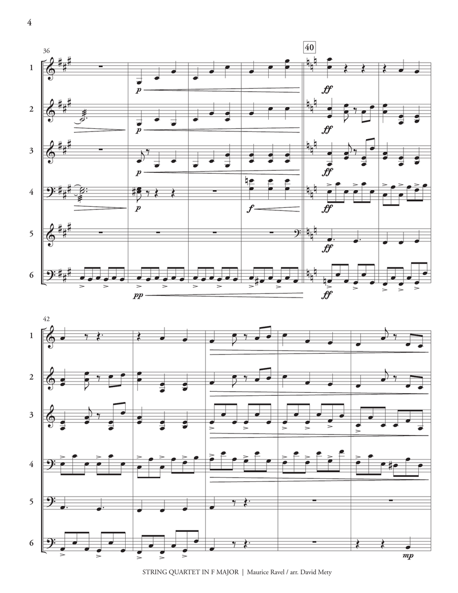 String Quartet in F Major, Mvt. II (Ravel) Percussion Ensemble scores gallery preview page 5