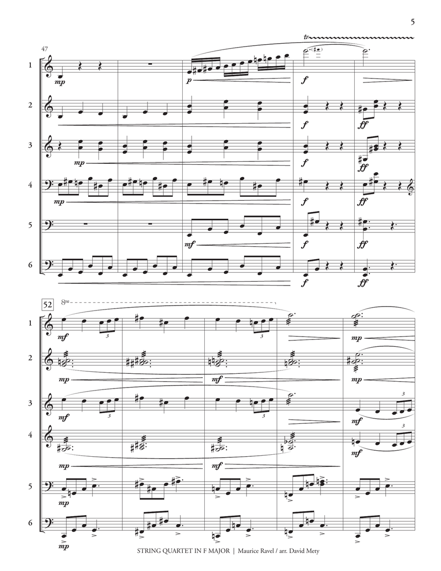 String Quartet in F Major, Mvt. II (Ravel) Percussion Ensemble scores gallery preview page 6