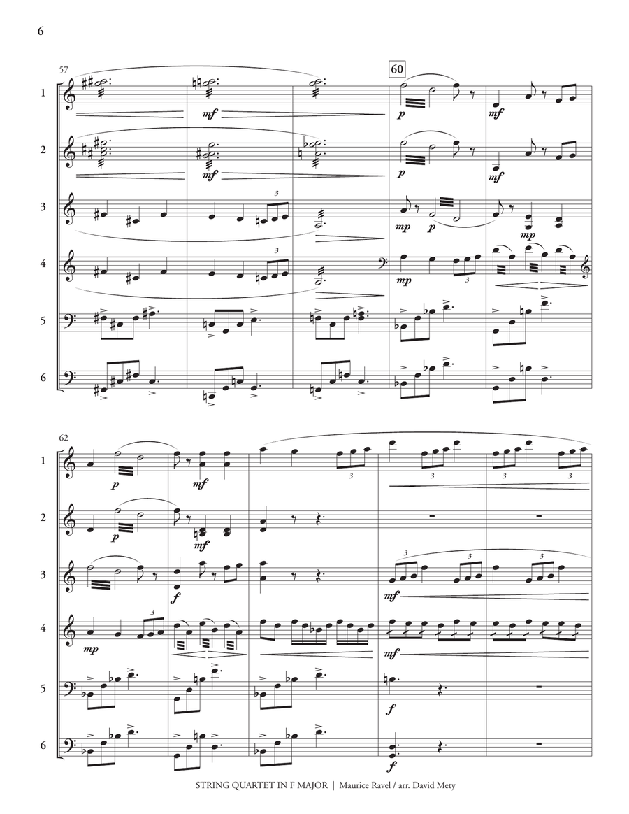 String Quartet in F Major, Mvt. II (Ravel) Percussion Ensemble scores gallery preview page 7