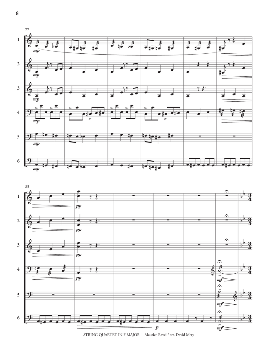 String Quartet in F Major, Mvt. II (Ravel) Percussion Ensemble scores gallery preview page 9