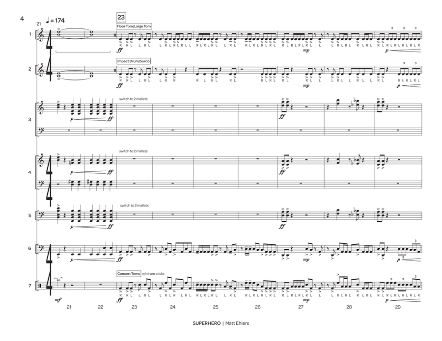 Superhero Percussion Ensemble - Sheet Music page 5