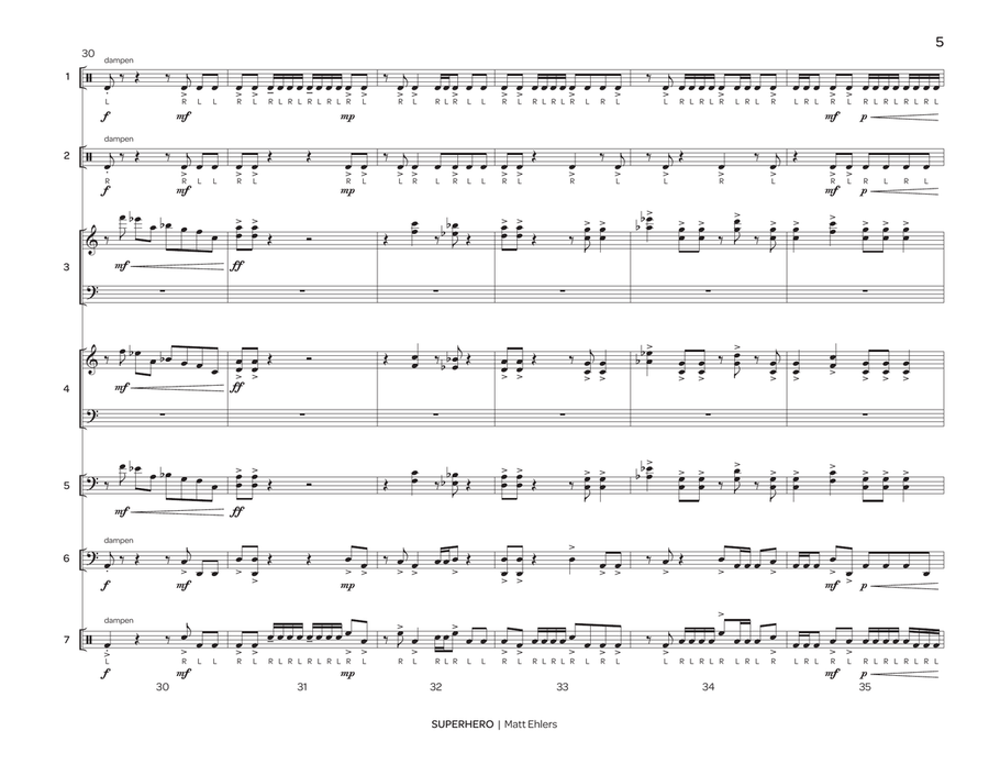 Superhero Percussion Ensemble - Sheet Music page 6