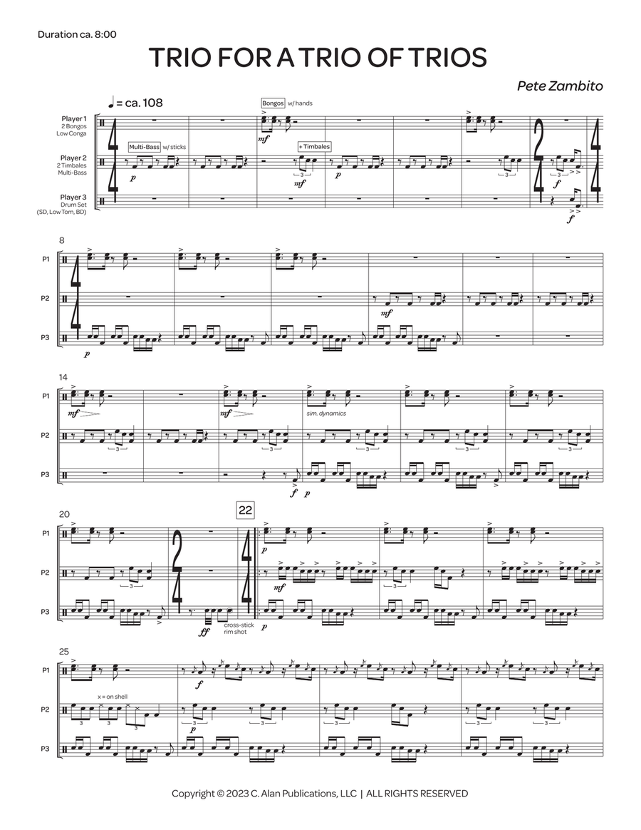Trio for a Trio of Trios Trio for a Trio of Trios Percussion Ensemble scores gallery preview page 2
