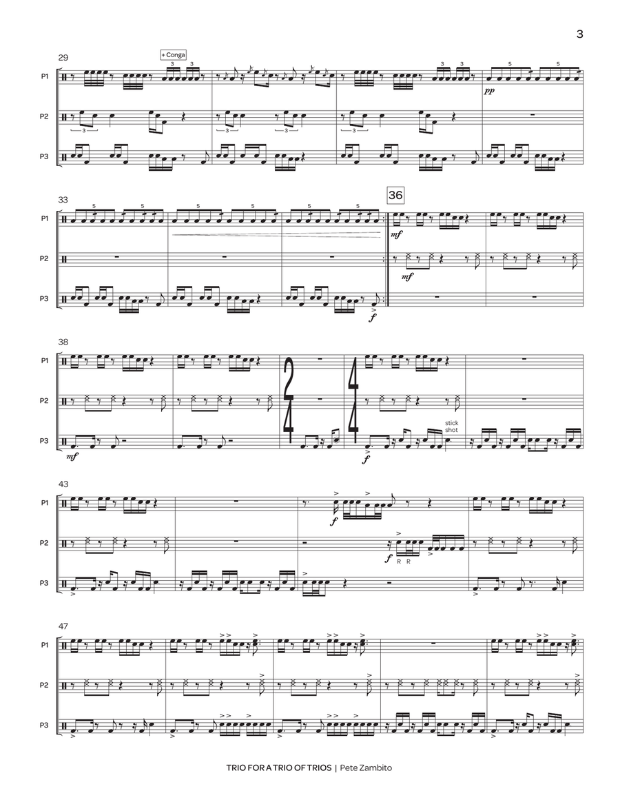 Trio for a Trio of Trios Trio for a Trio of Trios Percussion Ensemble scores gallery preview page 3