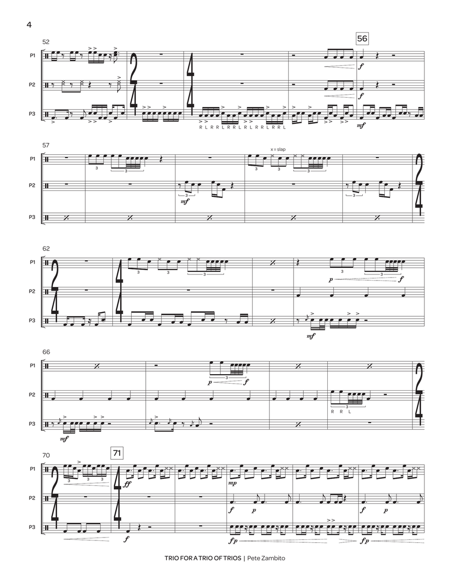 Trio for a Trio of Trios Trio for a Trio of Trios Percussion Ensemble scores gallery preview page 4
