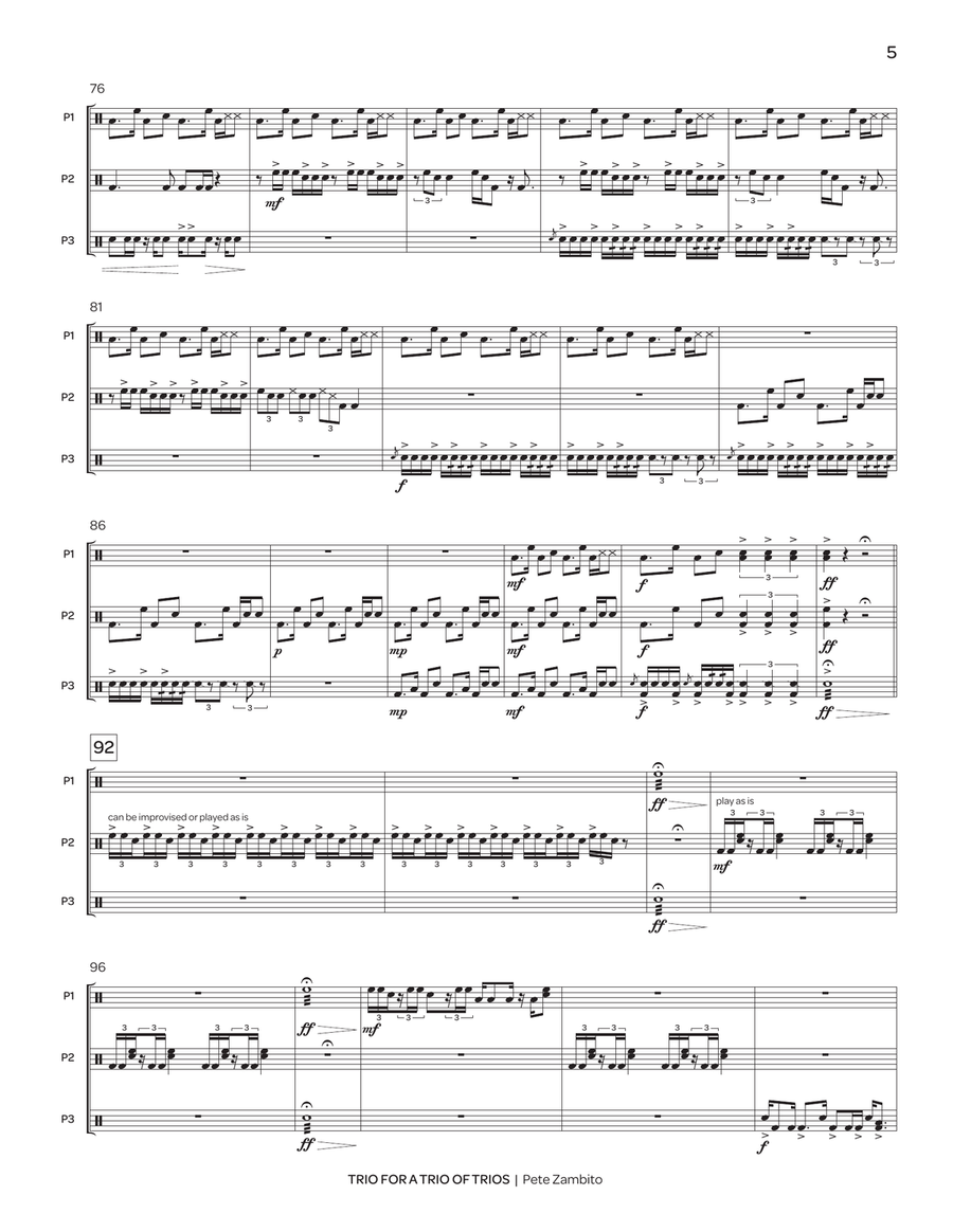 Trio for a Trio of Trios Trio for a Trio of Trios Percussion Ensemble scores gallery preview page 5
