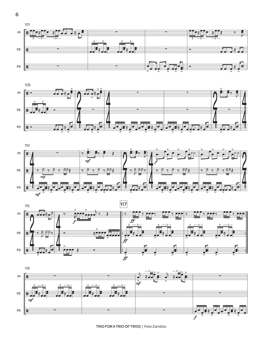 Trio for a Trio of Trios Trio for a Trio of Trios Percussion Ensemble scores gallery preview page 6
