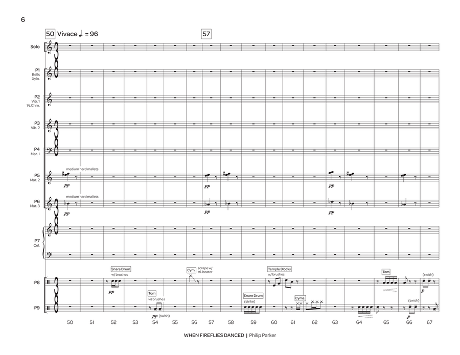 When Fireflies Danced When Fireflies Danced Percussion Ensemble scores gallery preview page 7