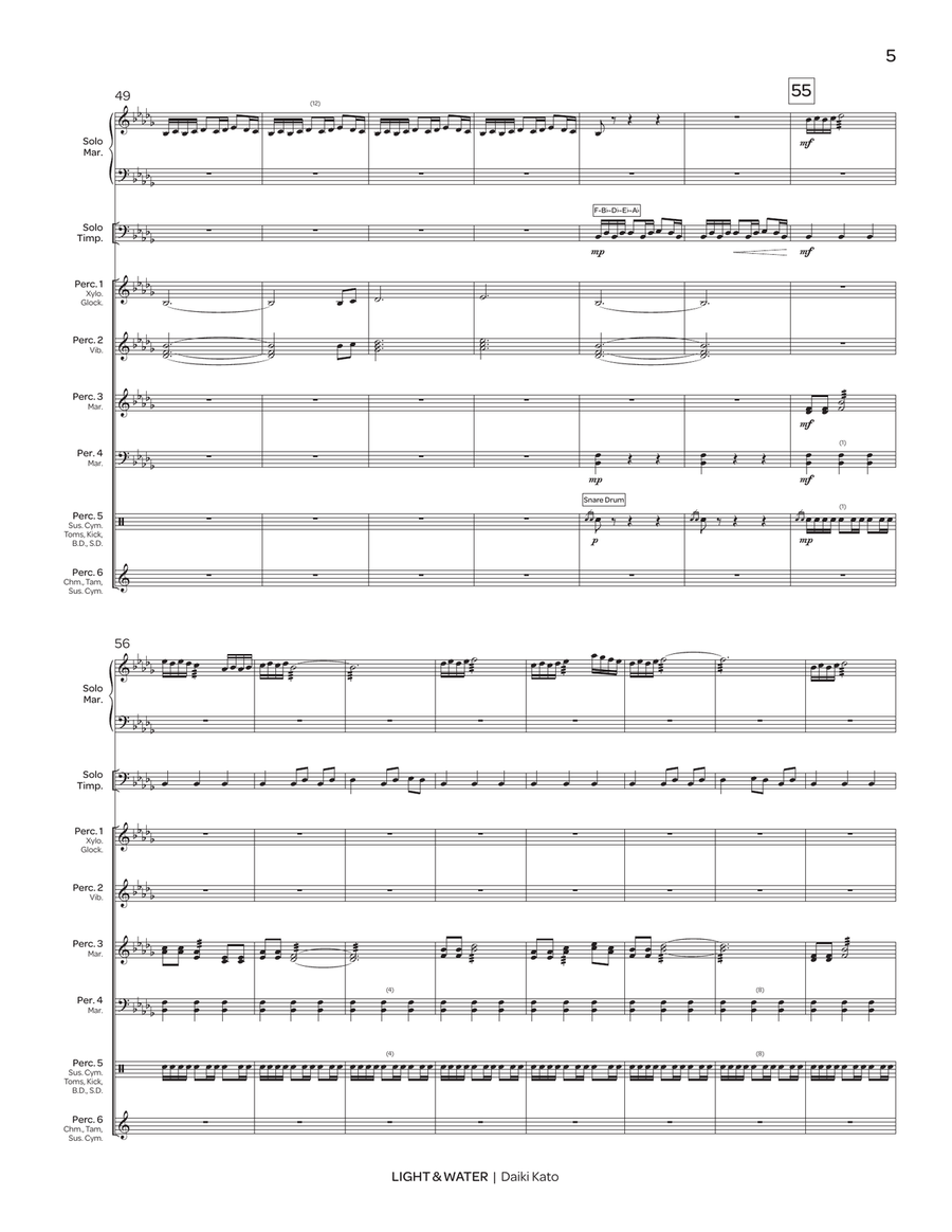 Light & Water Light & Water Percussion Ensemble scores gallery preview page 6