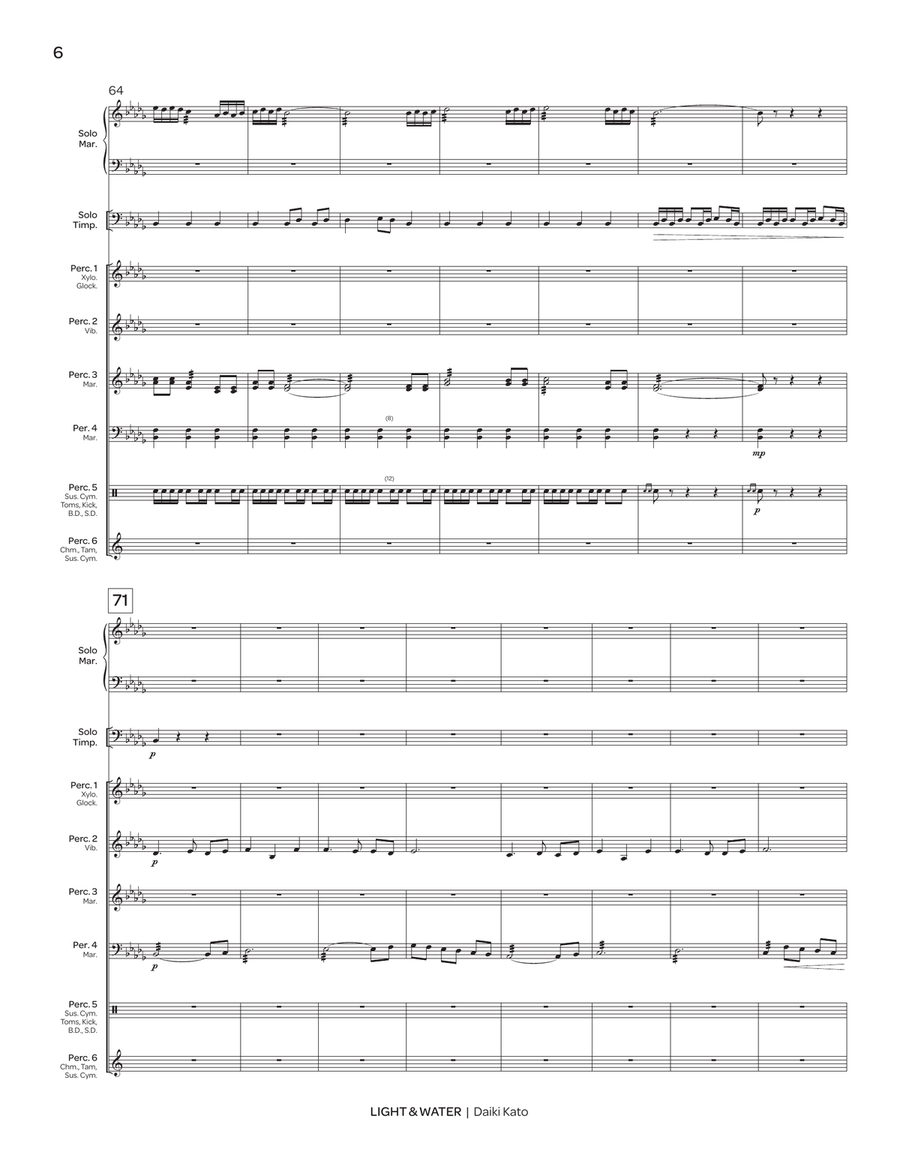 Light & Water (score only) Percussion Ensemble scores gallery preview page 7
