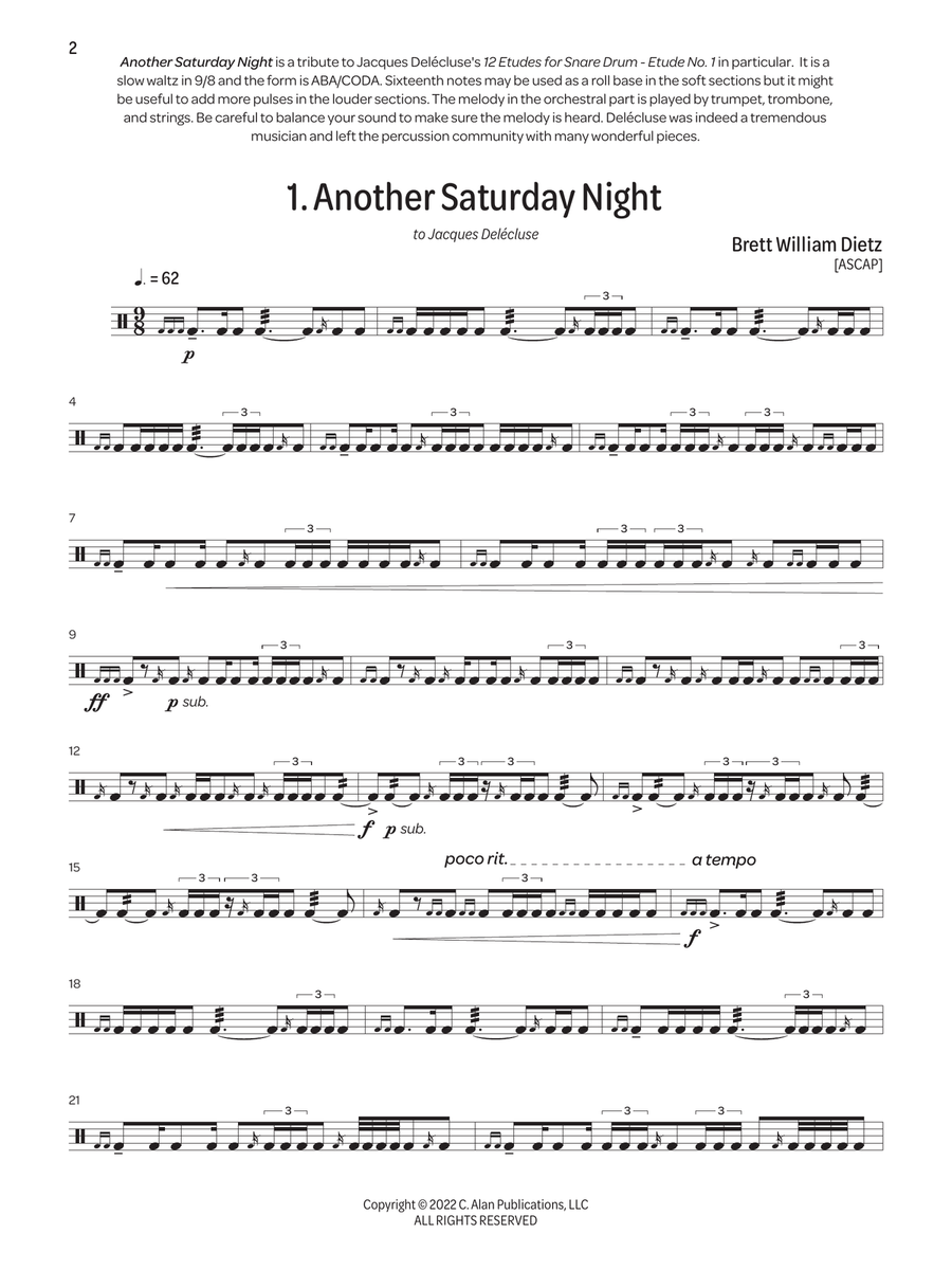 Concert Fantasies for Snare Drum Snare Drum scores gallery preview page 2