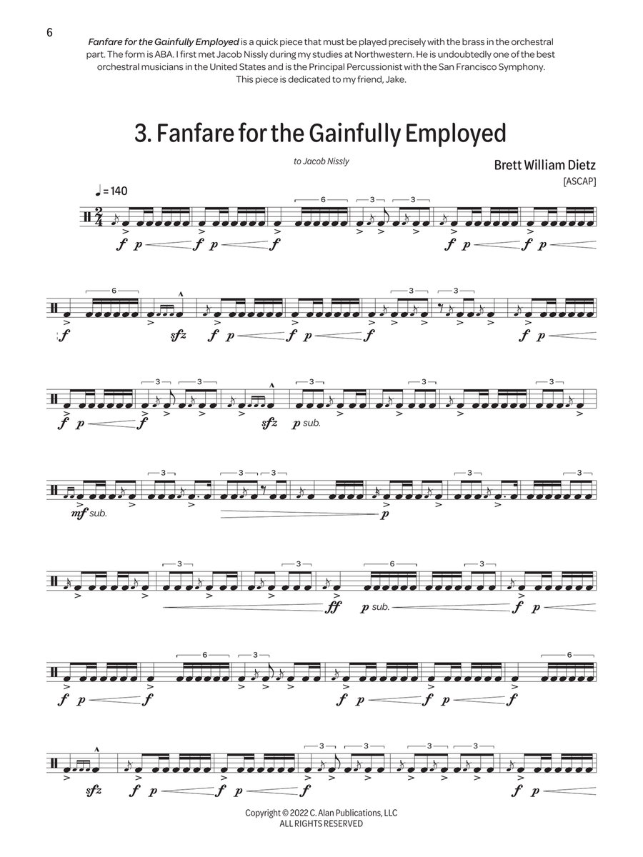Concert Fantasies for Snare Drum Snare Drum scores gallery preview page 4