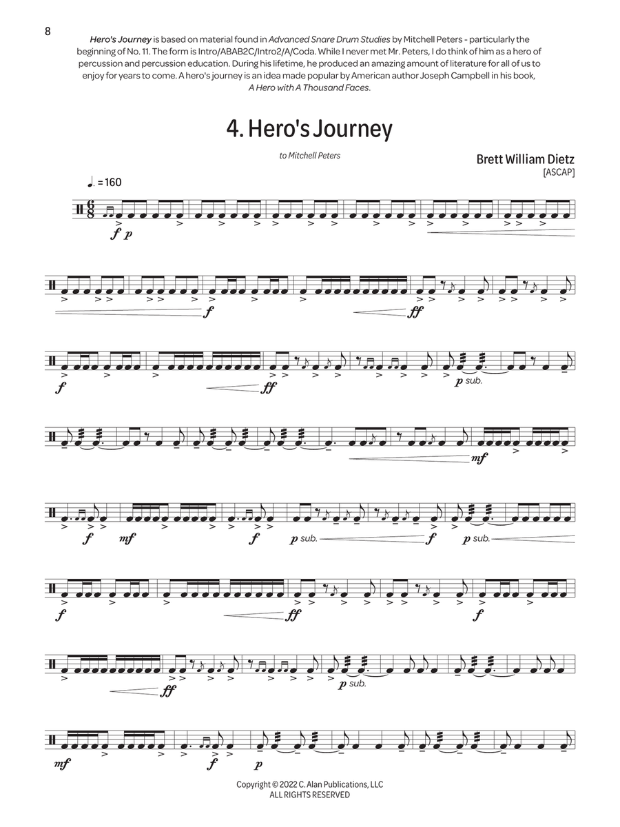 Concert Fantasies for Snare Drum Snare Drum scores gallery preview page 5