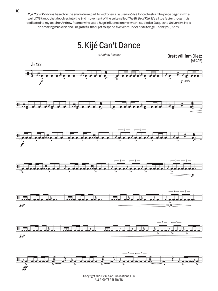 Concert Fantasies for Snare Drum Snare Drum scores gallery preview page 6