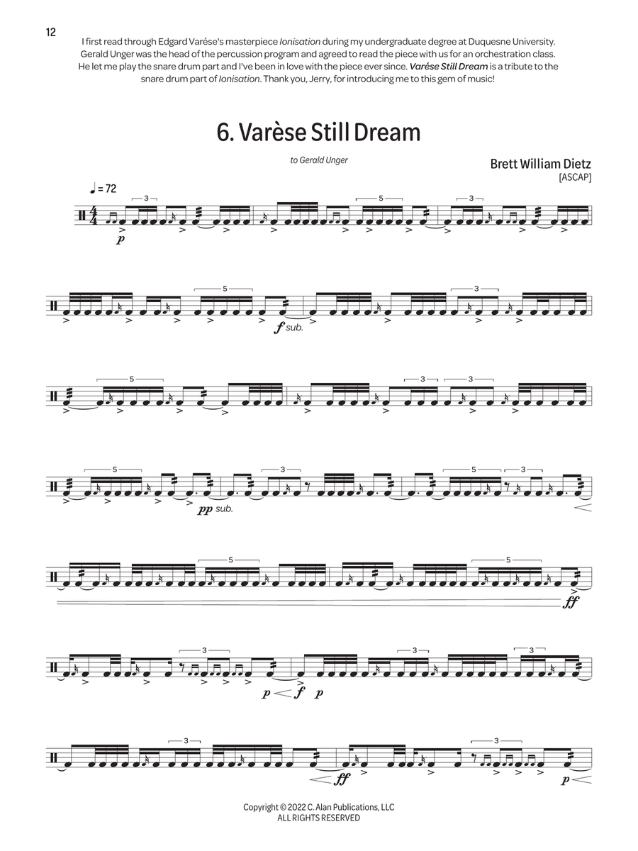 Concert Fantasies for Snare Drum Snare Drum scores gallery preview page 7