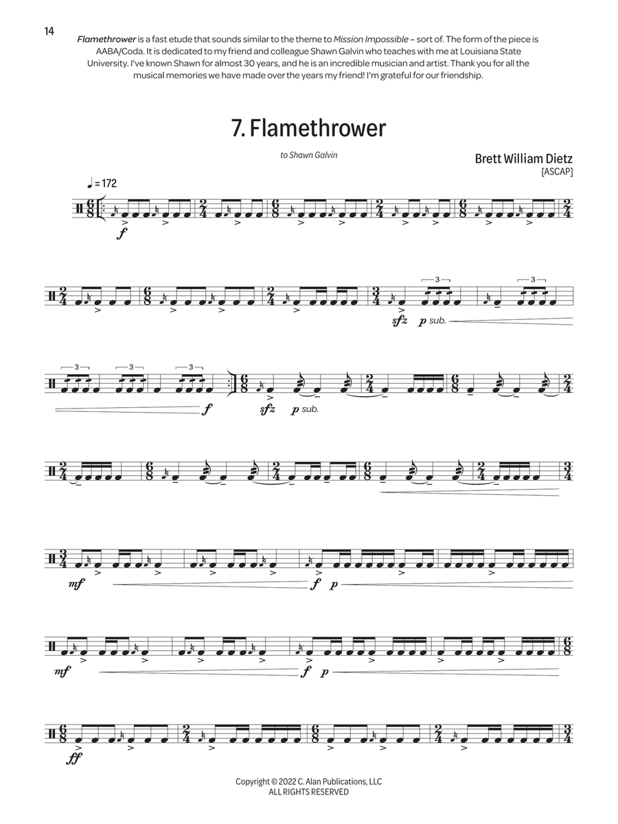 Concert Fantasies for Snare Drum Snare Drum scores gallery preview page 8