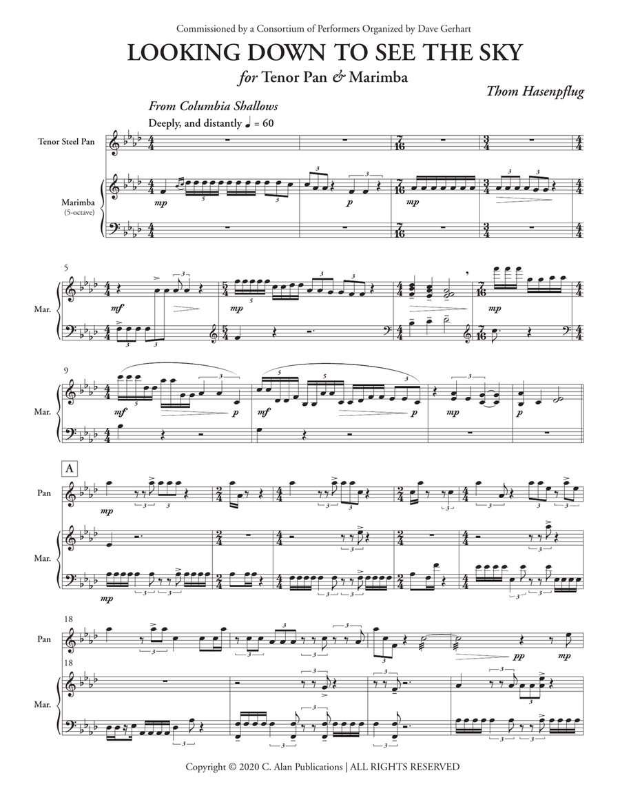 Looking Down to See the Sky Marimba scores gallery preview page 2