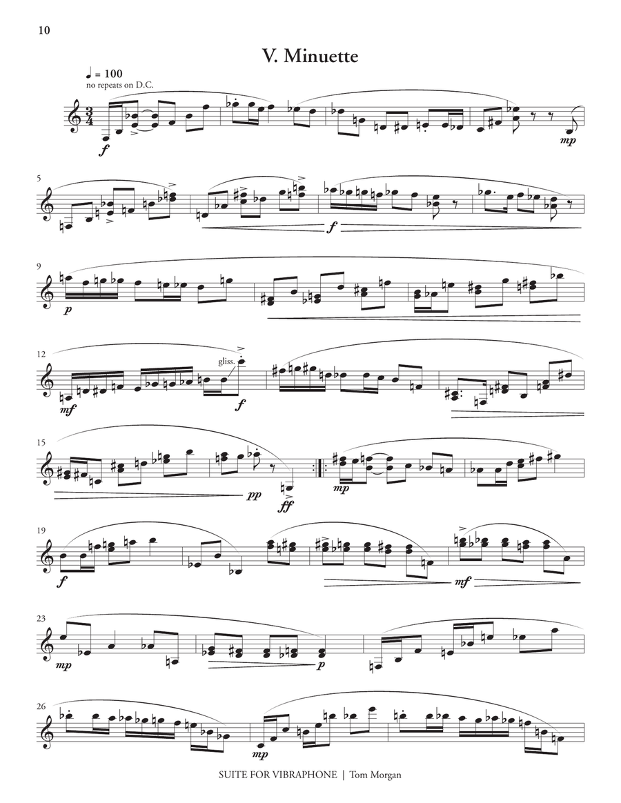 Suite for Solo Vibraphone Percussion scores gallery preview page 6