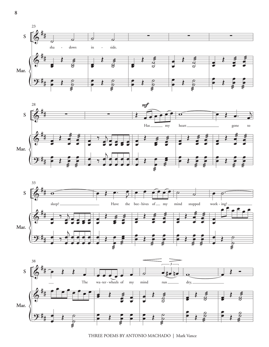 Three Poems by Antonio Machado Marimba scores gallery preview page 6