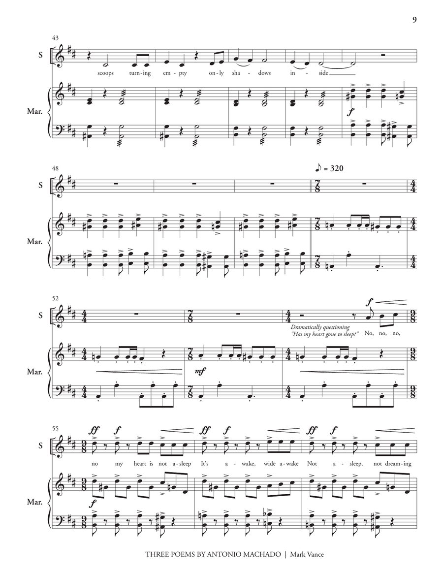 Three Poems by Antonio Machado Marimba scores gallery preview page 7