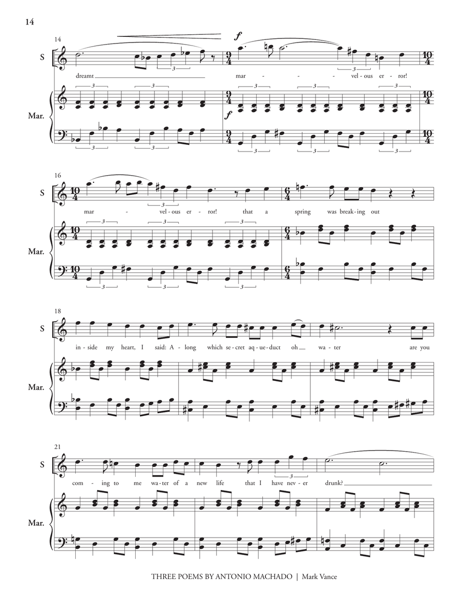 Three Poems by Antonio Machado Marimba scores gallery preview page 9