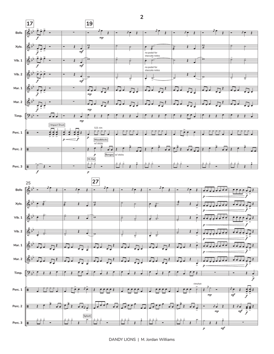 Dandy Lions Dandy Lions Percussion Ensemble scores gallery preview page 3