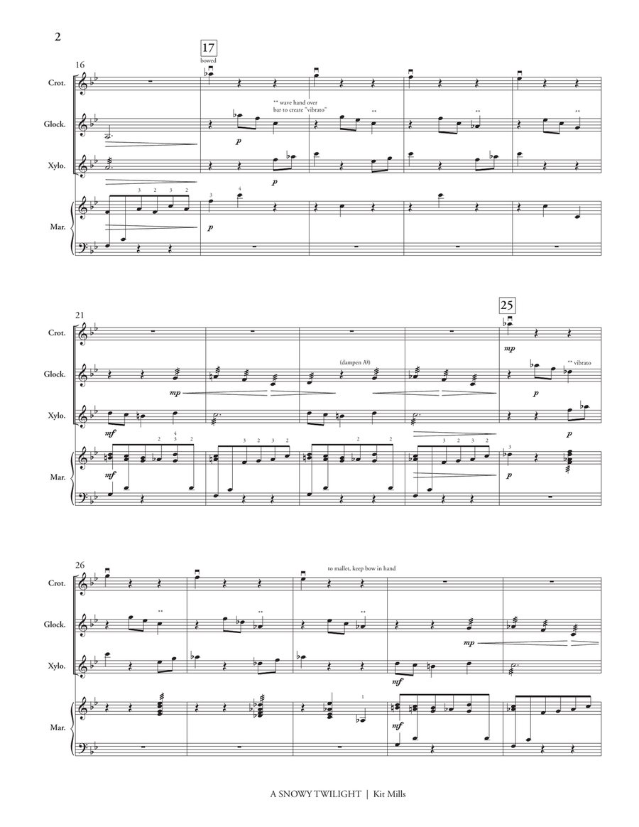 Snowy Twilight, A Snowy Twilight, A Percussion Ensemble scores gallery preview page 3