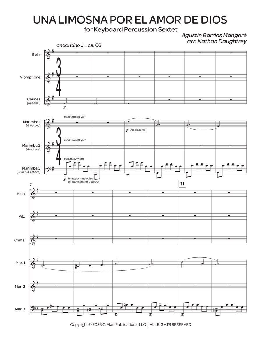 Una Limosna por el Amor de Dios (perc ens) Percussion Ensemble scores gallery preview page 2