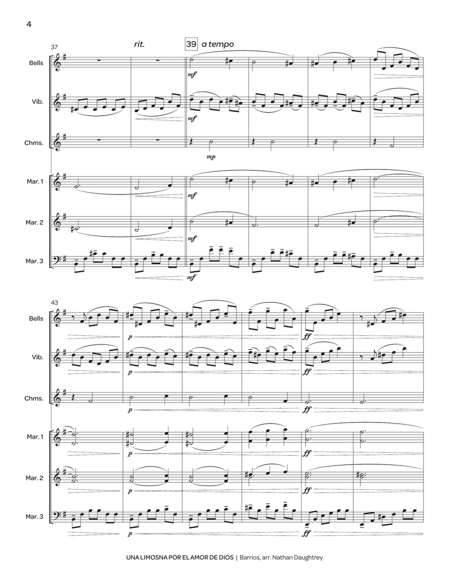 Una Limosna por el Amor de Dios (perc ens) Percussion Ensemble scores gallery preview page 5