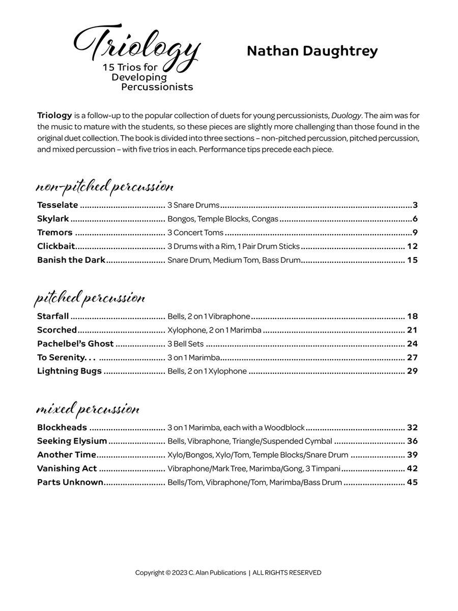 Triology Triology Percussion Ensemble scores gallery preview page 2