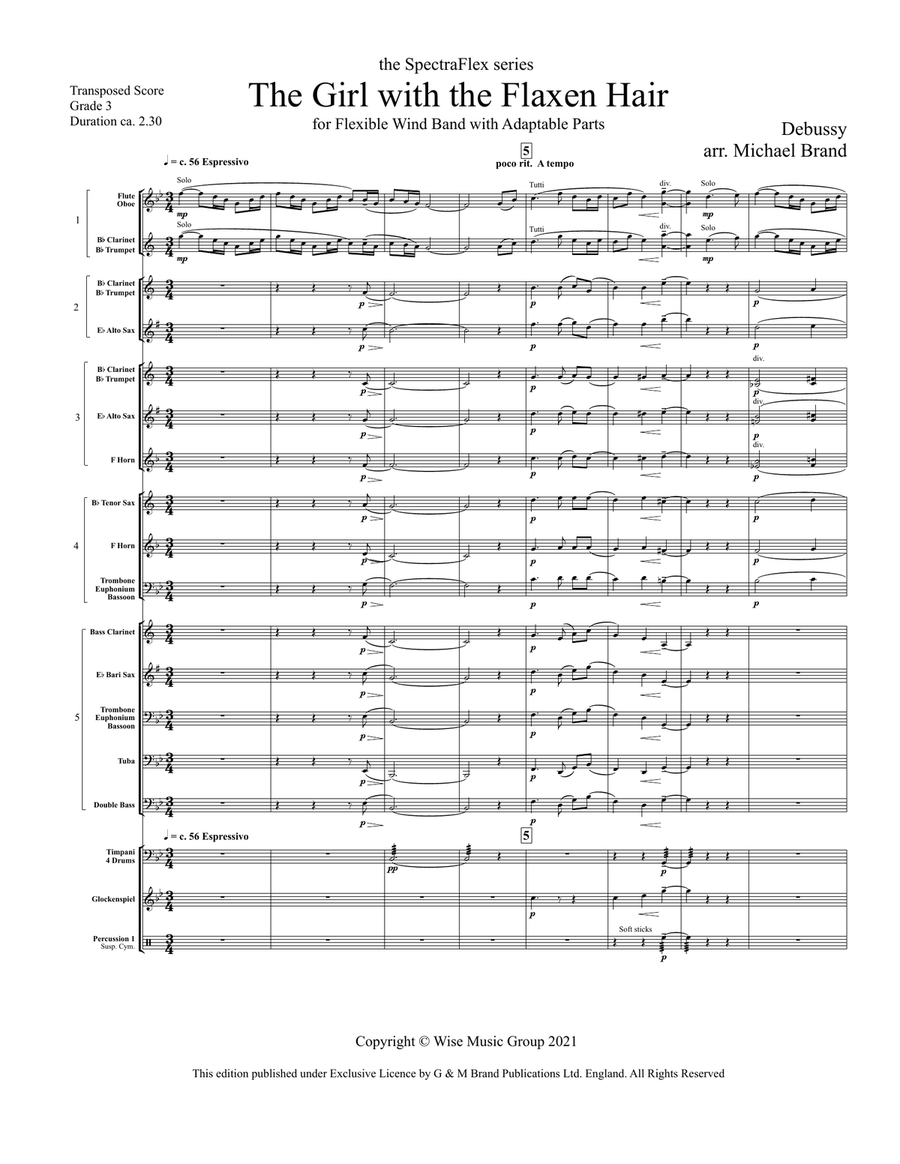 The Girl With the Flaxen Fair (5-part flex) Score scores gallery preview page 2