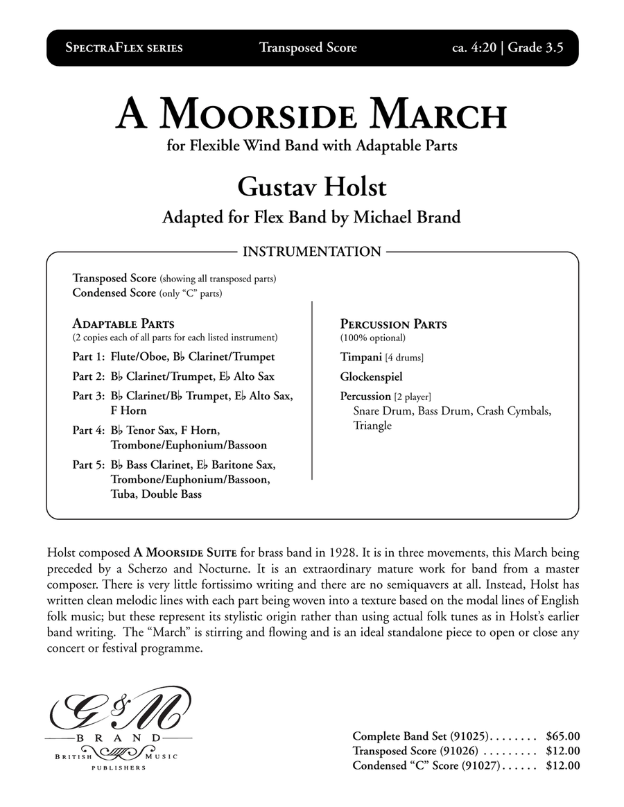 Moorside March, A (5-Part Flex Band) (Holst) Score scores gallery preview page 2