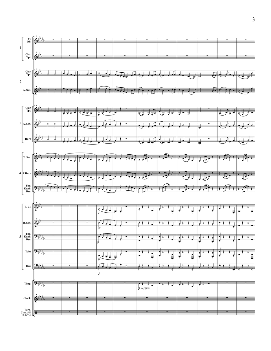 Moorside March, A (5-Part Flex Band) (Holst) Score scores gallery preview page 6