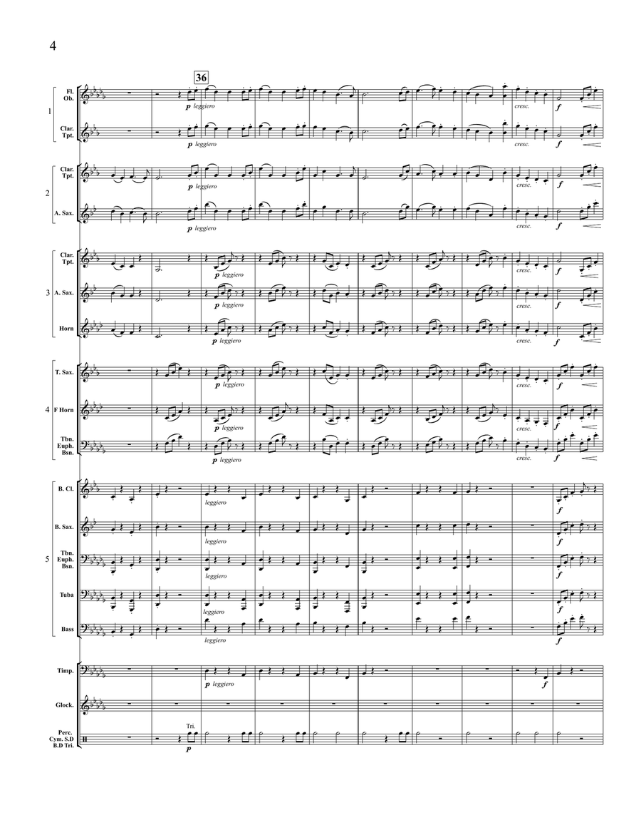 Moorside March, A (5-Part Flex Band) (Holst) Score scores gallery preview page 7