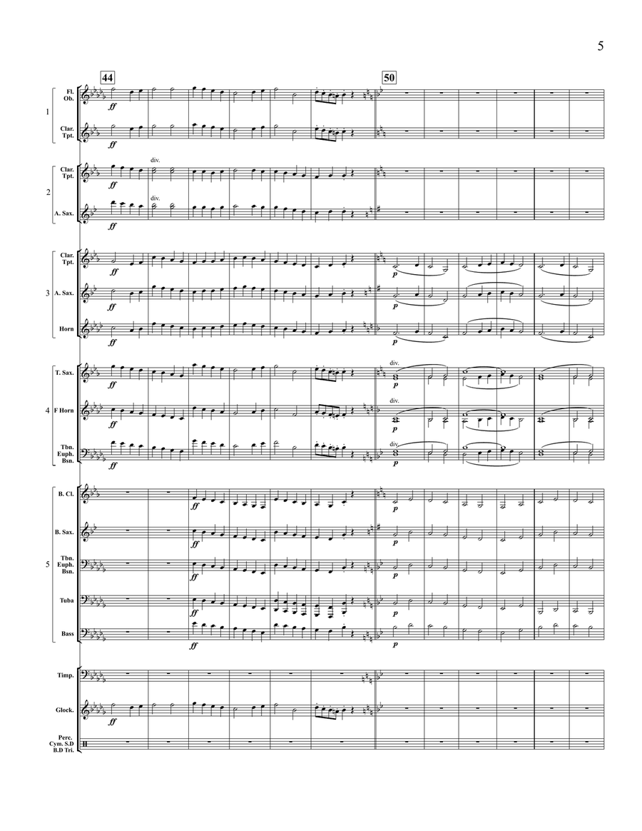 Moorside March, A (5-Part Flex Band) (Holst) Score scores gallery preview page 8