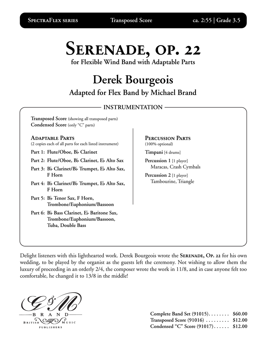 Serenade, Op. 22 (transposed flex score) Score scores gallery preview page 2