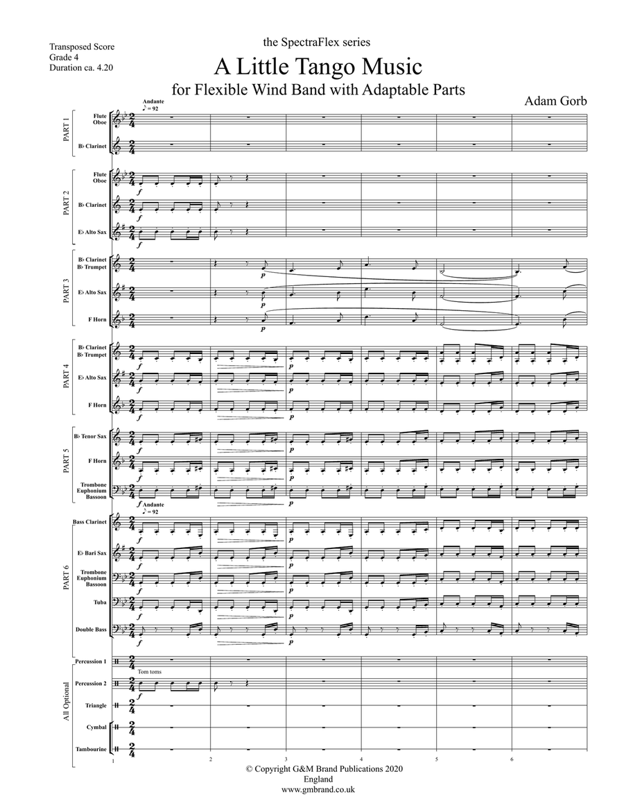 A Little Tango Music (6-part flex) Score scores gallery preview page 4