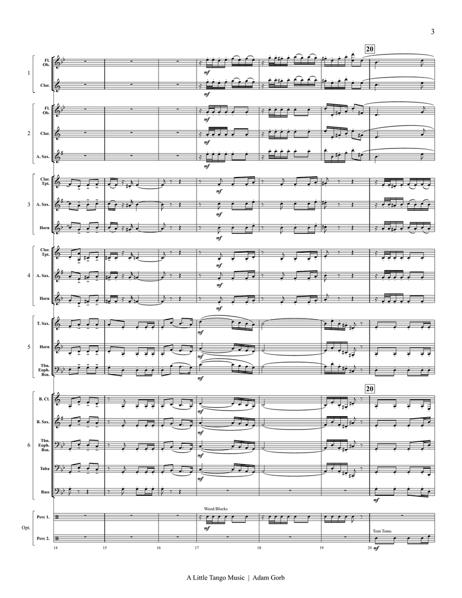 A Little Tango Music (transposed flex score) Score scores gallery preview page 6