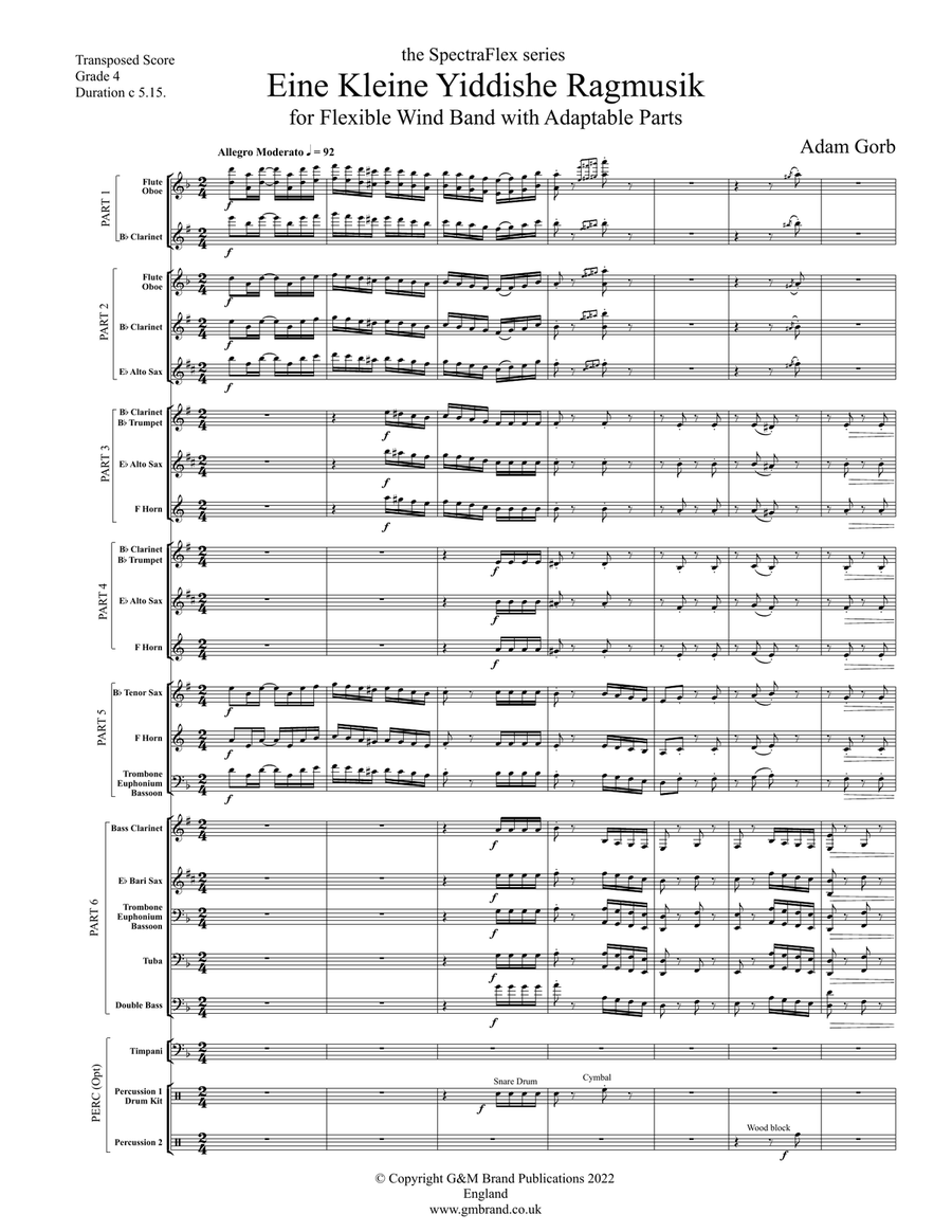 Eine Kleine Yiddishe Ragmusik (transposed score) Score scores gallery preview page 2