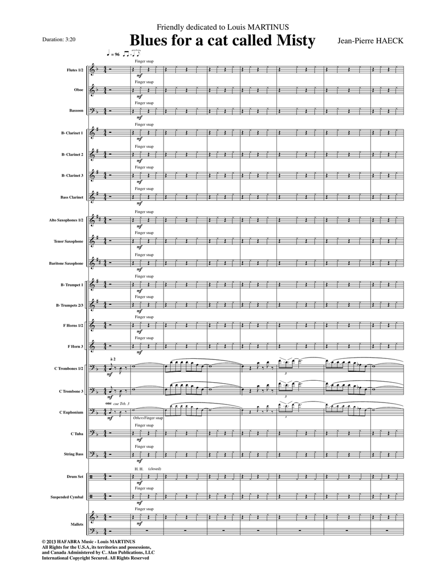 Blues for a Cat Called Misty Concert Band scores gallery preview page 2