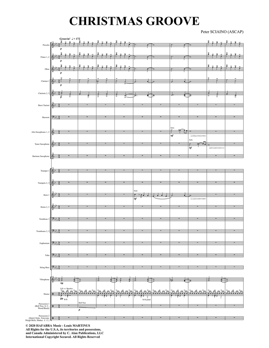 Christmas Groove (score only) Concert Band scores gallery preview page 2