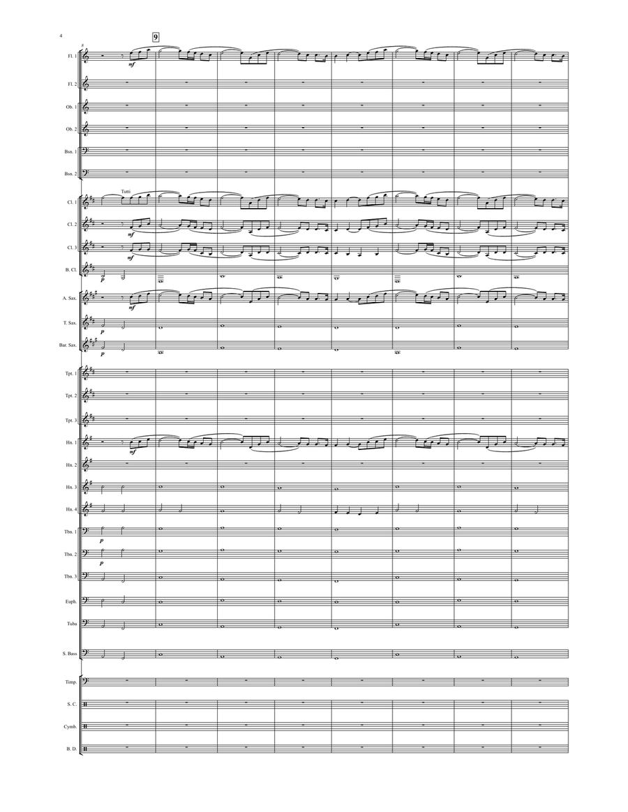 The Rising Sun (score only) Concert Band scores gallery preview page 3