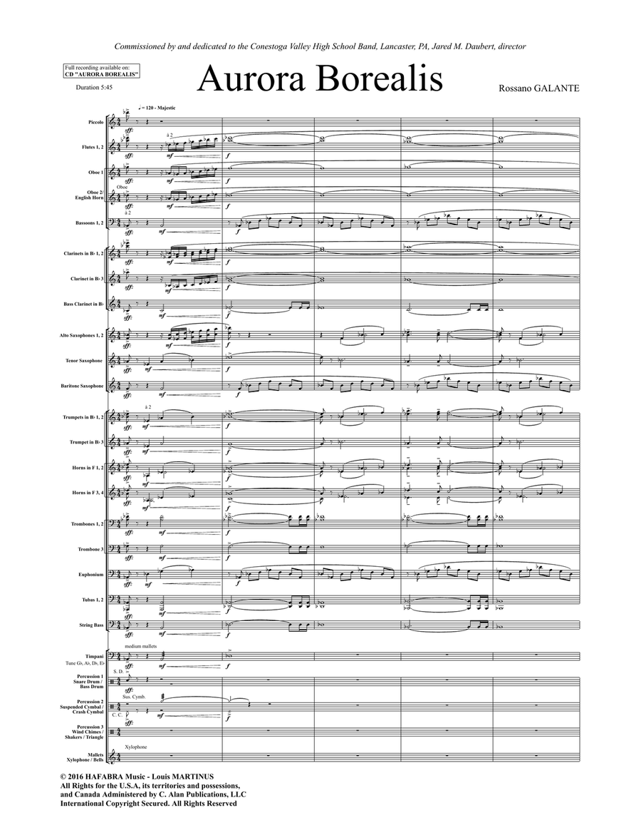 Aurora Borealis (score only) Concert Band scores gallery preview page 2