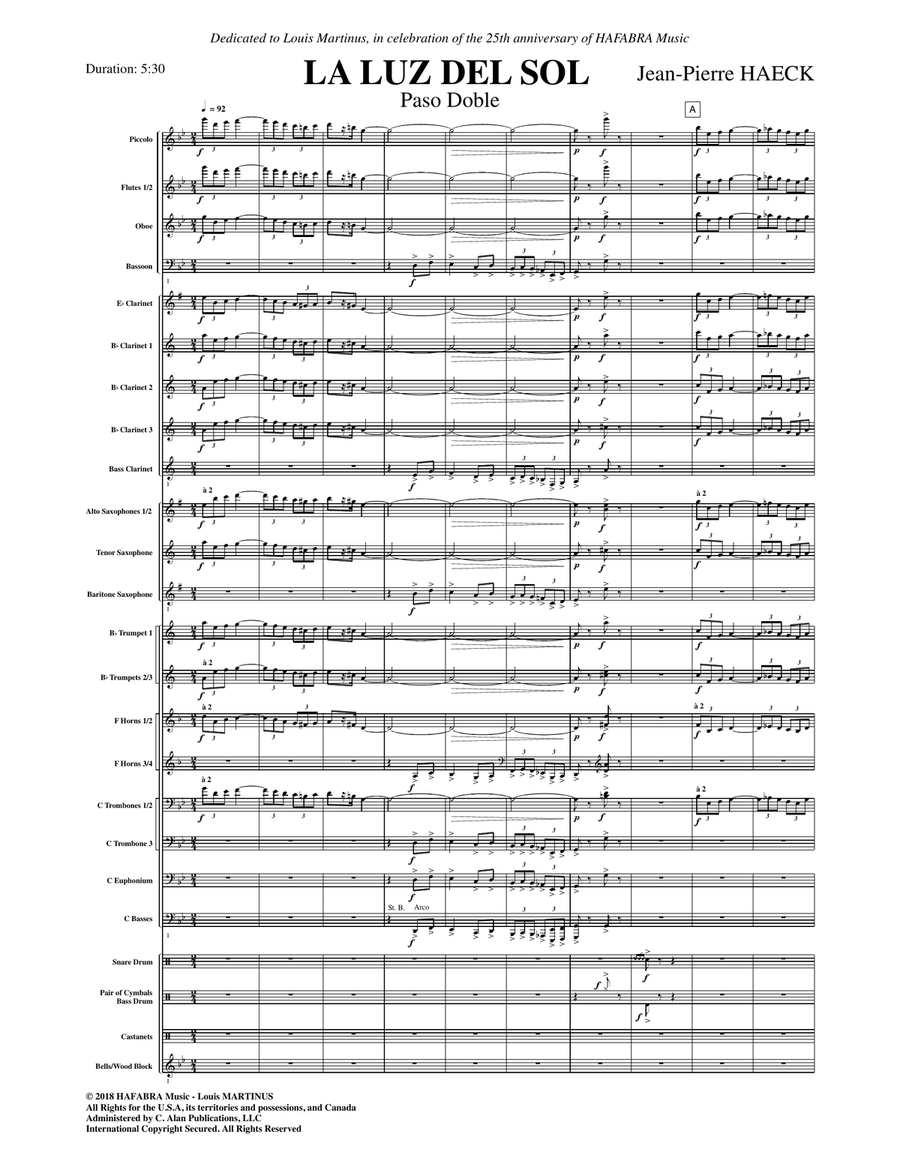 La Luz del Sol La Luz del Sol Concert Band scores gallery preview page 2