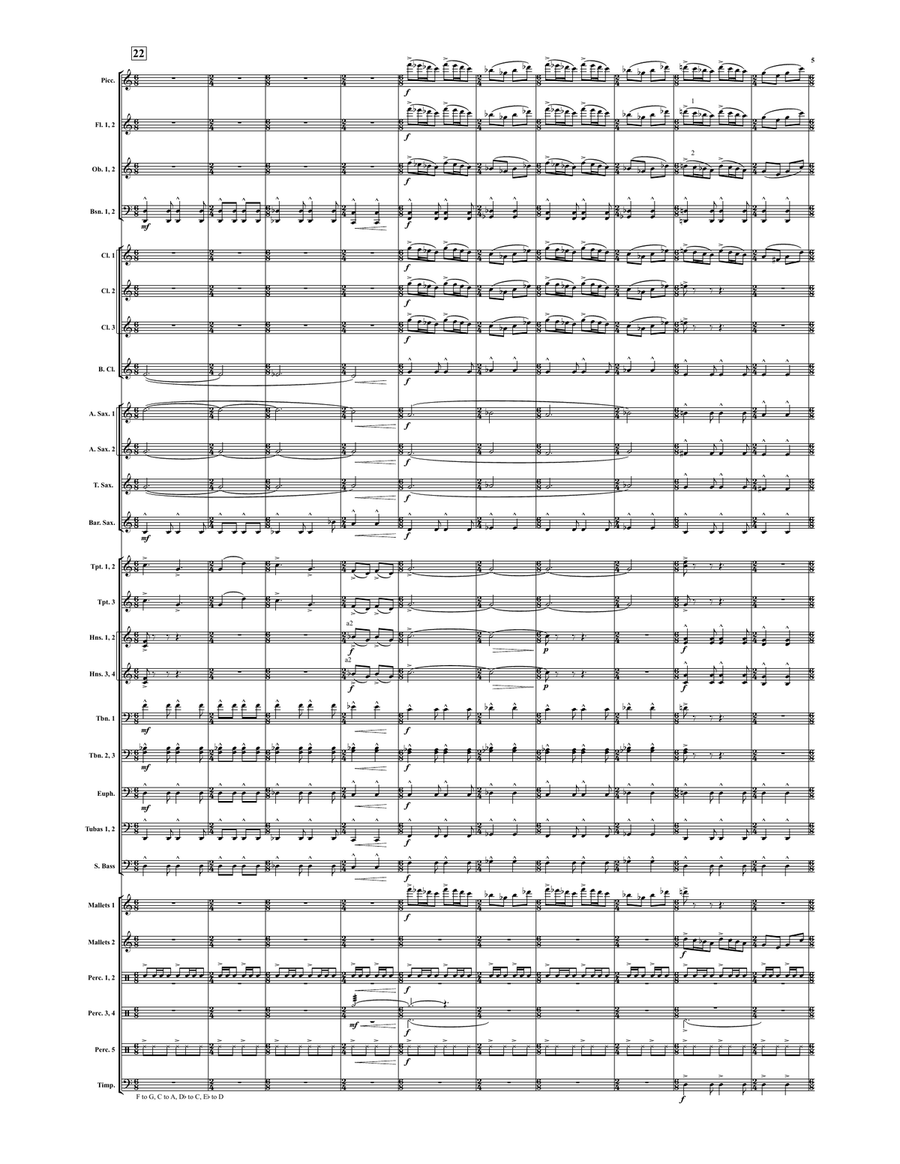Phoenix Ascending (score only) Concert Band scores gallery preview page 4
